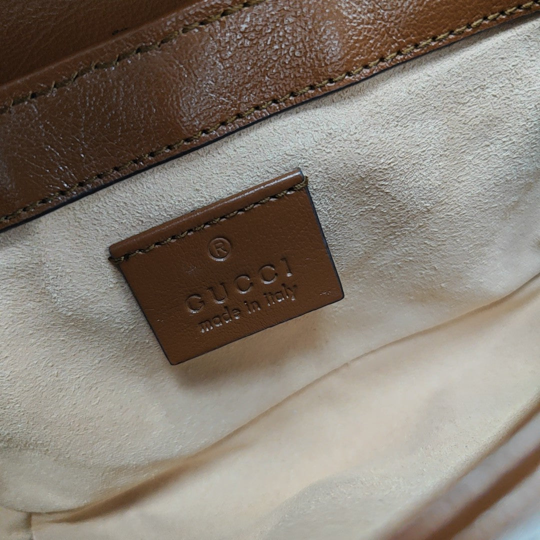 GG Marmont Mini Quilted Calfskin Brown