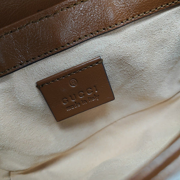 GG Marmont Mini Quilted Calfskin Brown