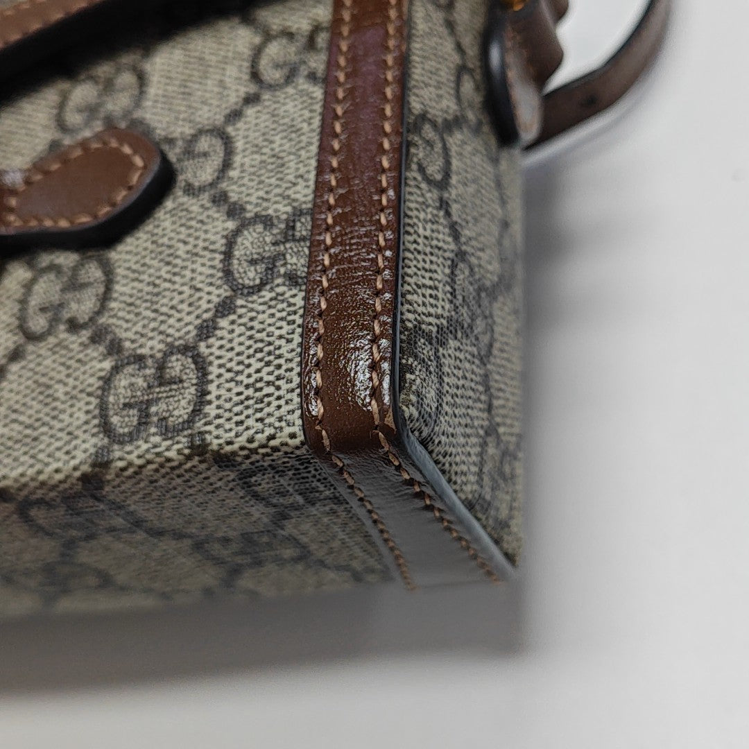 Horsebit 1955 Mini Monogram Coated Canvas Beige