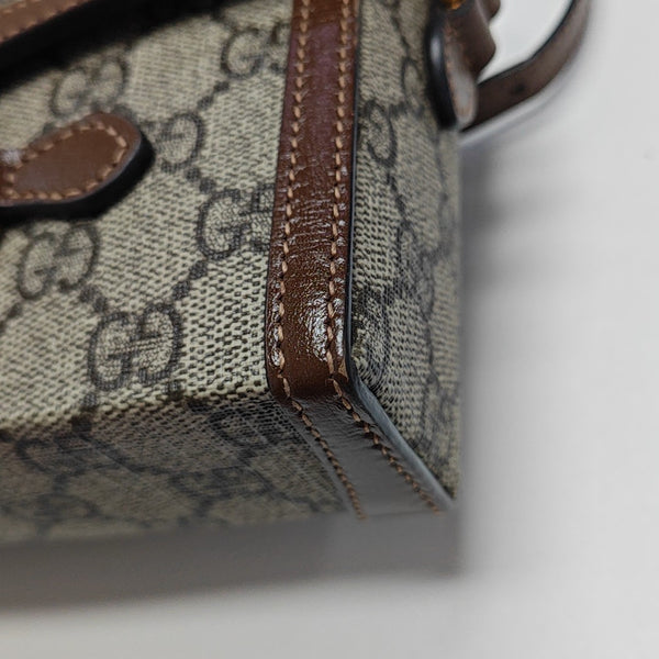 Horsebit 1955 Mini Monogram Coated Canvas Beige