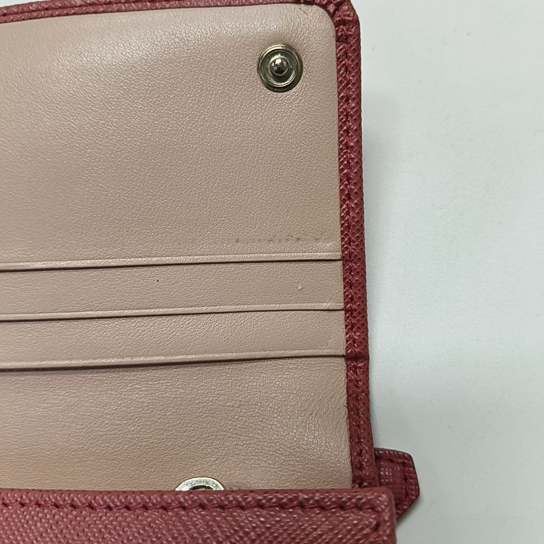 Fold Wallet Saffiano Calfskin Beige Wallet