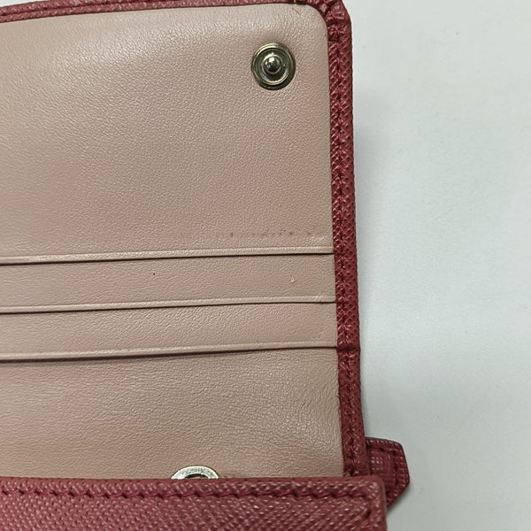Fold Wallet Saffiano Calfskin Beige Wallet