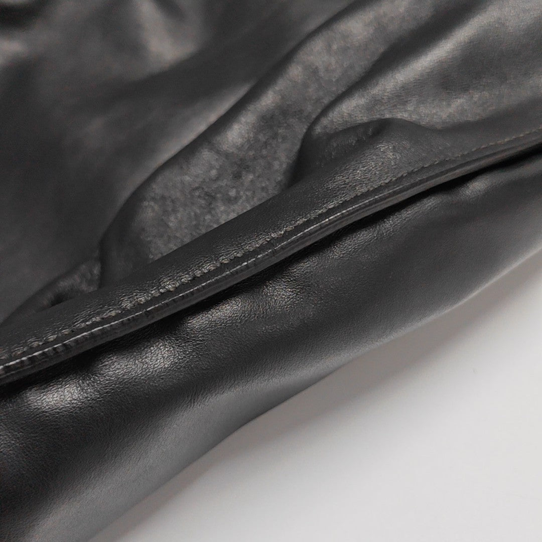 Calfskin Top Handle Bag Black