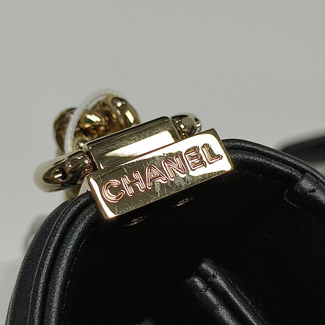 BOY CHANEL Mini Quilted Lambskin Black