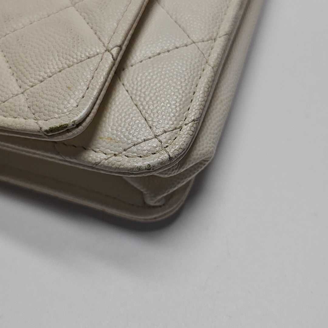 WOC Quilted Grained Calfskin White