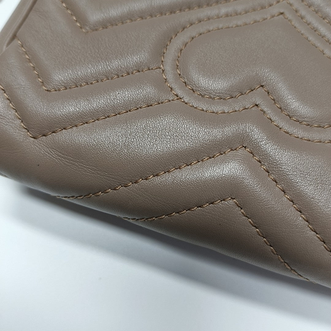 GG Marmont Mini Quilted Calfskin Beige