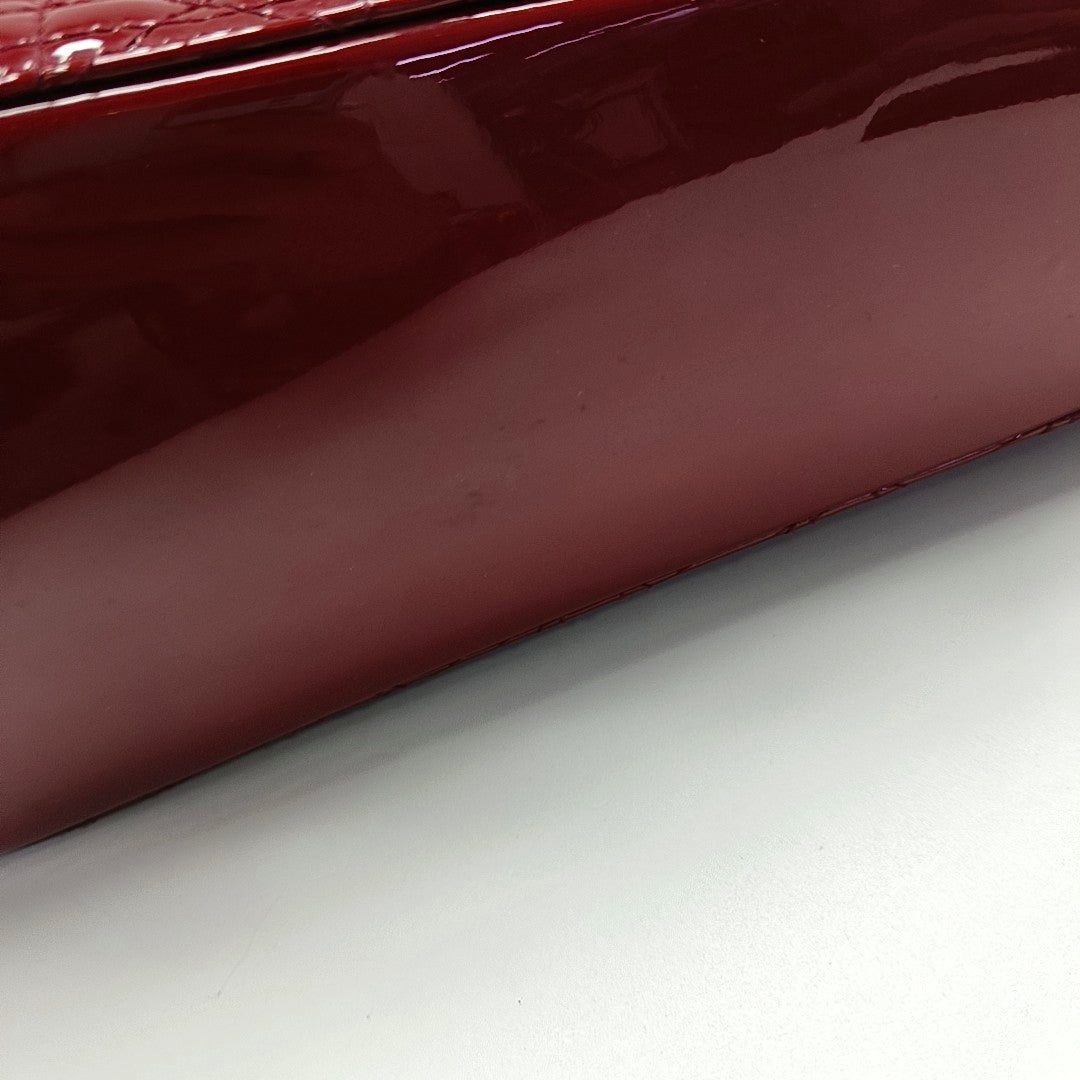 Lady Dior Large Cannage Patent Leather Red