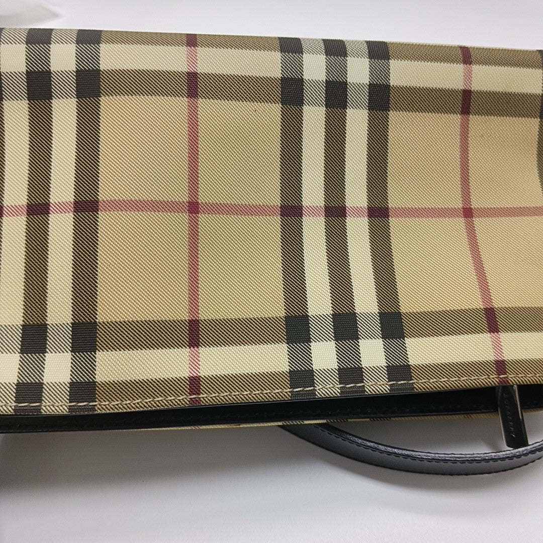 Coated Canvas Top Handle Bag Brown