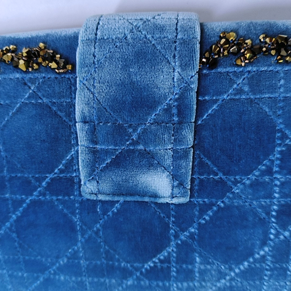 Miss Dior Cannage Velvet Blue