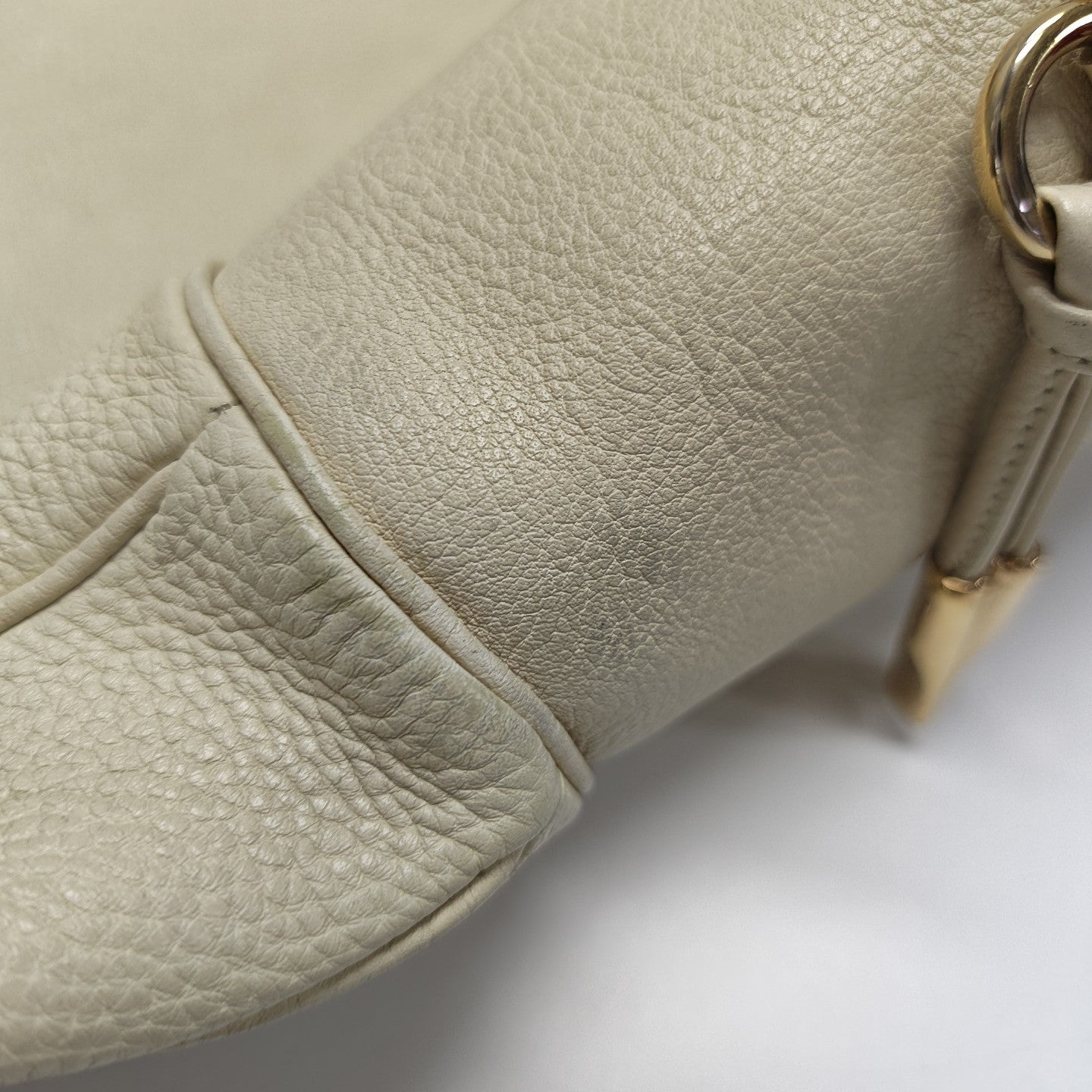Leather Shoulder Bag White