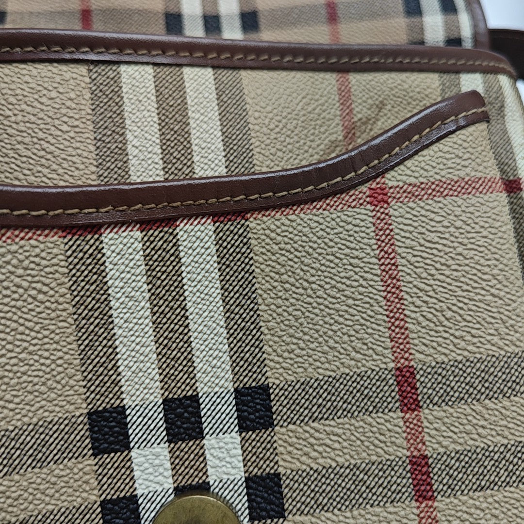 Coated Canvas Shoulder Bag Beige