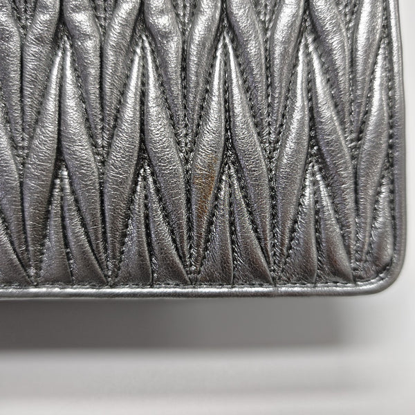 Quilted Lambskin Shoulder Bag Silver