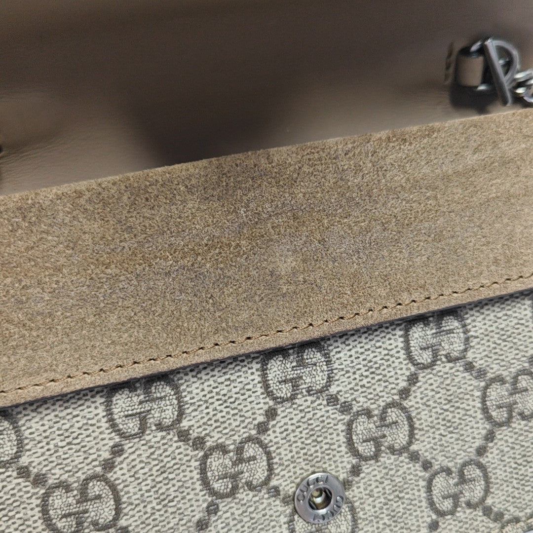 Dionysus Super Mini Monogram Coated Canvas Beige