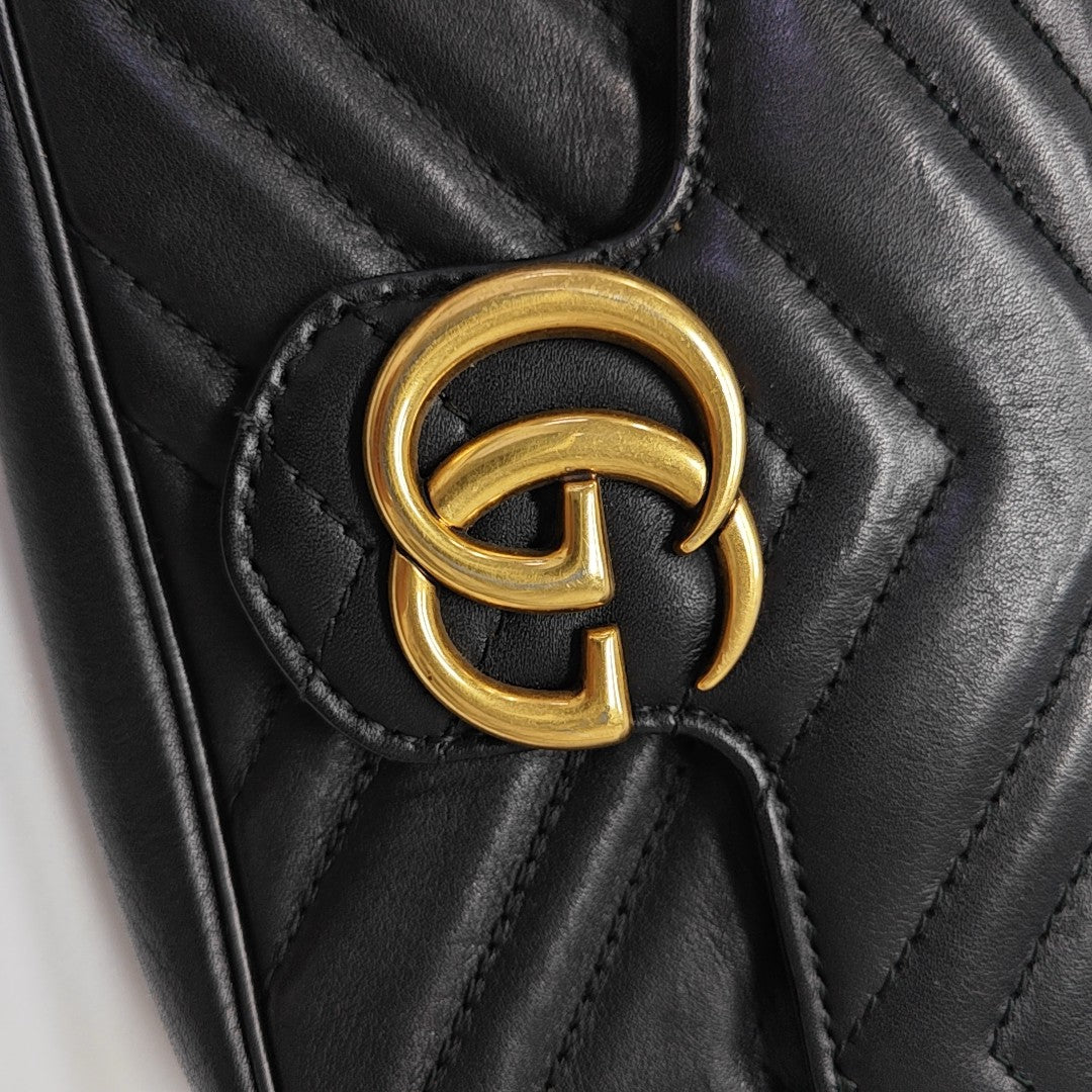 GG Marmont Mini Quilted Calfskin Black
