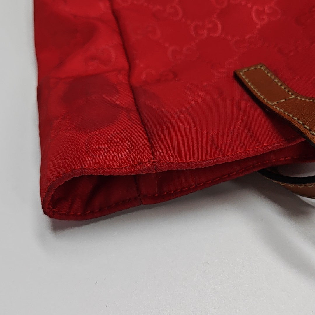 Monogram Nylon Tote Bag Red