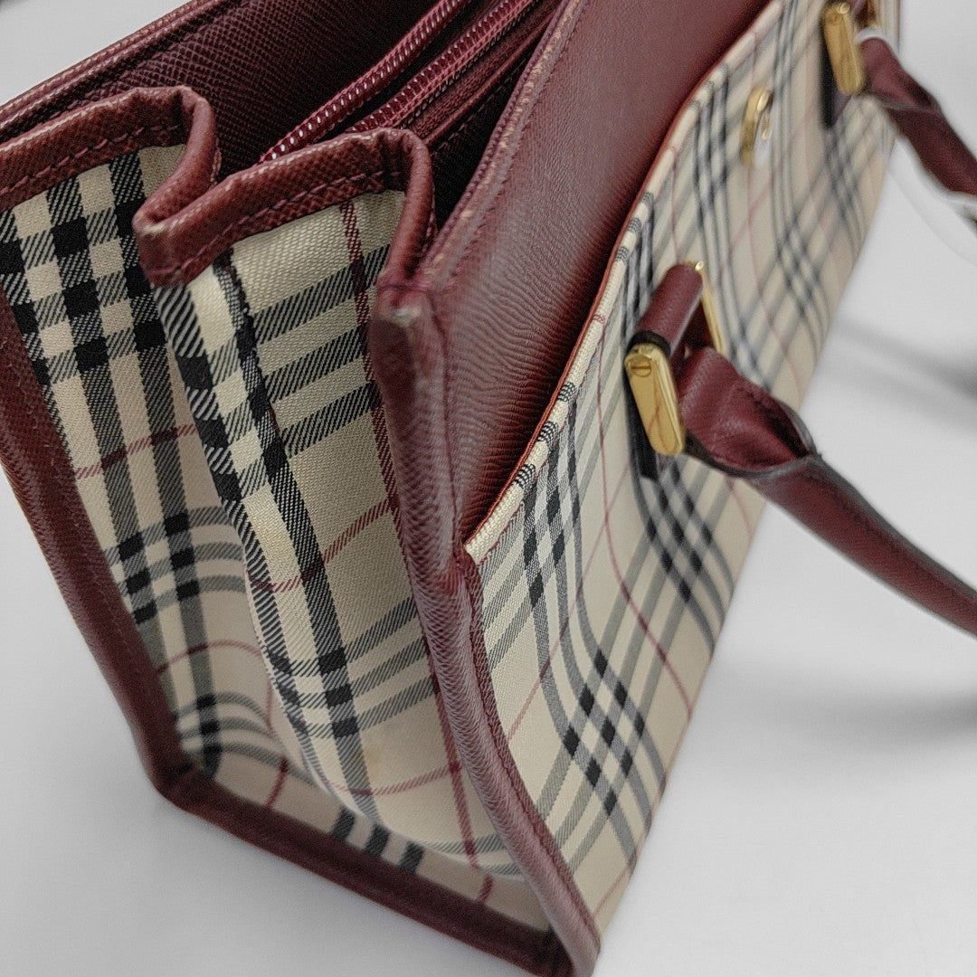 House Check Canvas Tote Canvas Beige