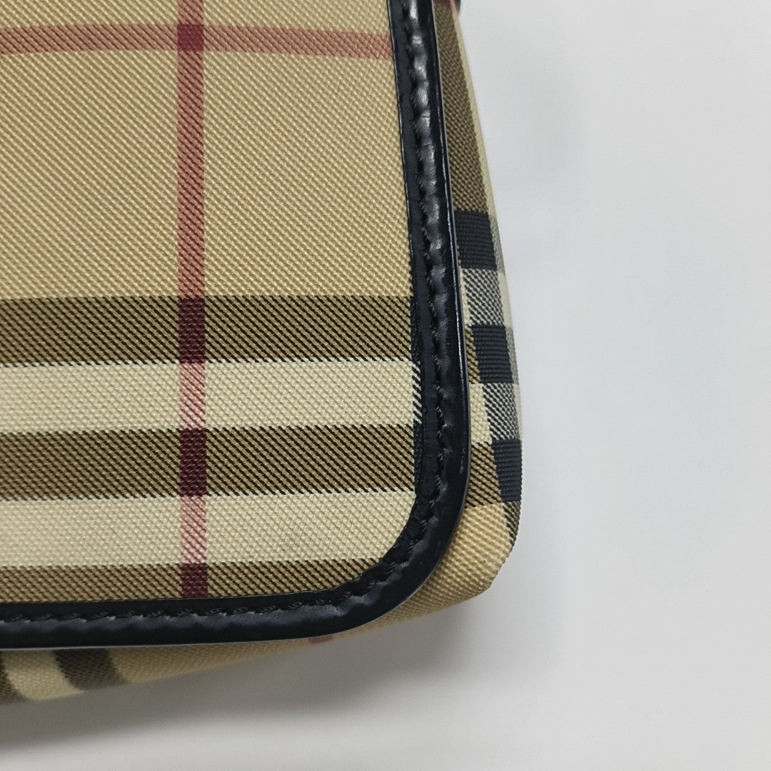 Coated Canvas Shoulder Bag Brown