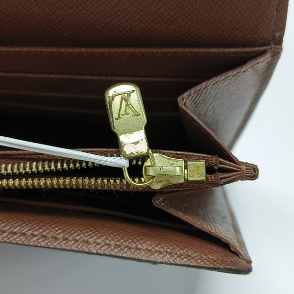 SARAH Monogram Coated Canvas Brown Wallet