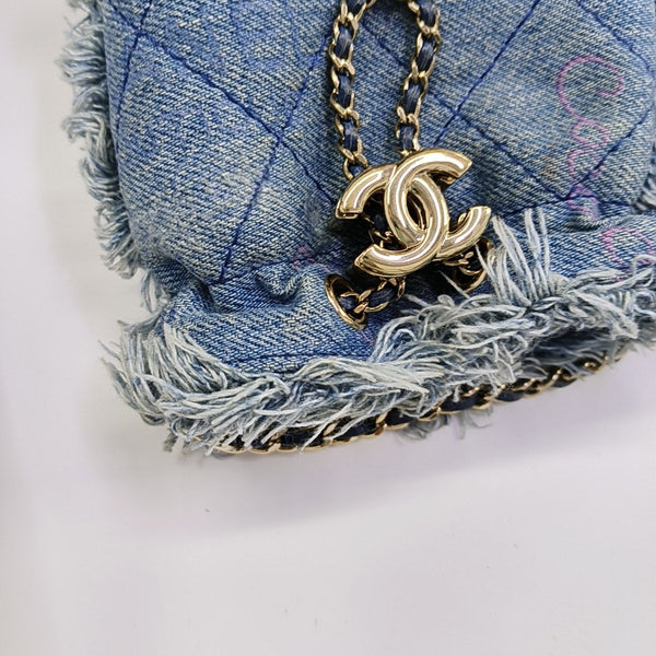 DRAWSTRING Mini Quilted Denim Blue