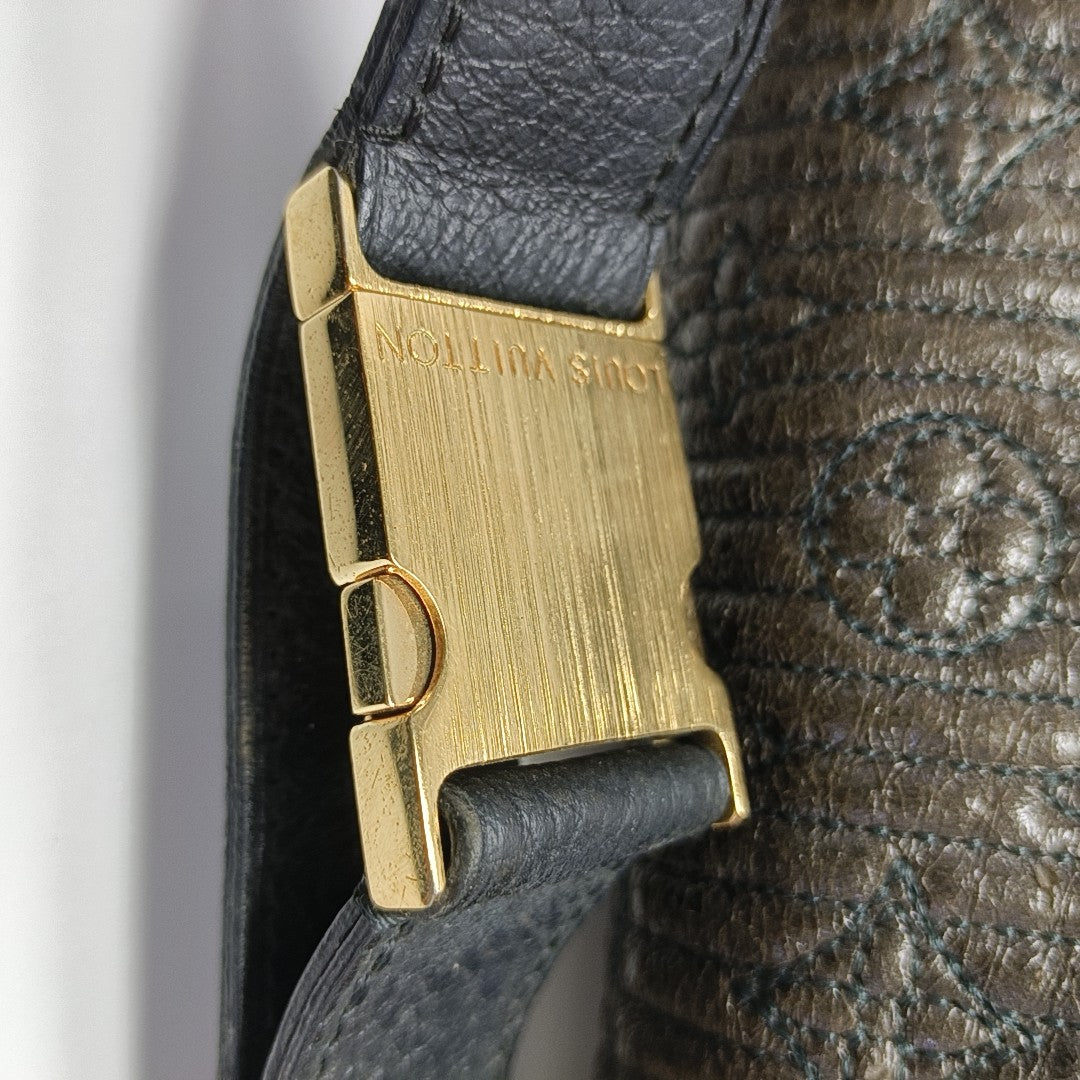 Monogram Lambskin Shoulder Bag Brown