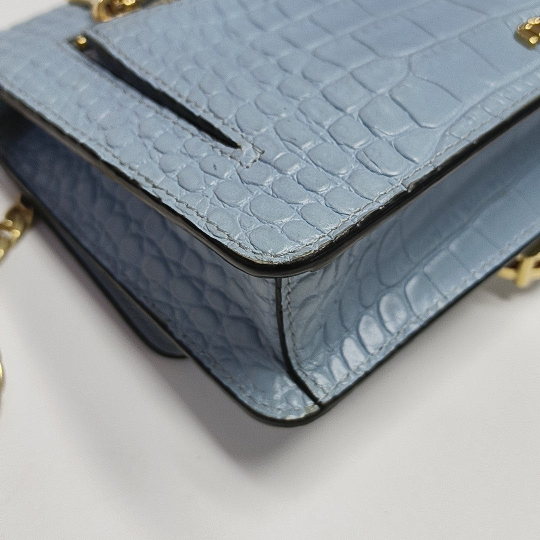 Calfskin Shoulder Bag Blue