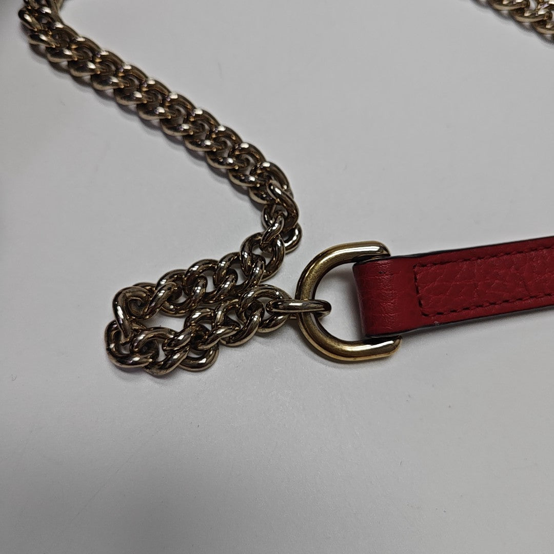 Interlocking G Small Calfskin Red
