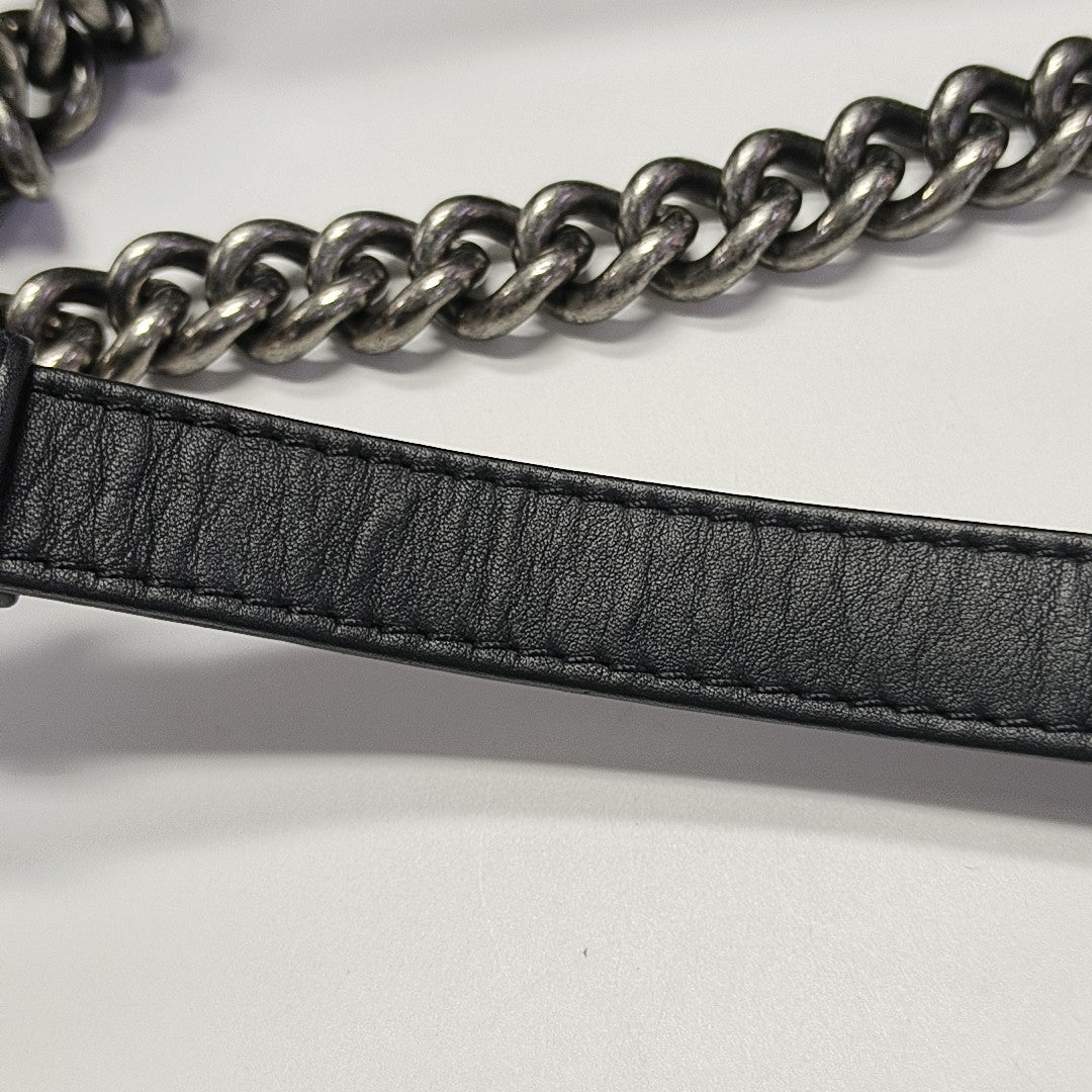 BOY CHANEL Small Quilted Grained Calfskin Black