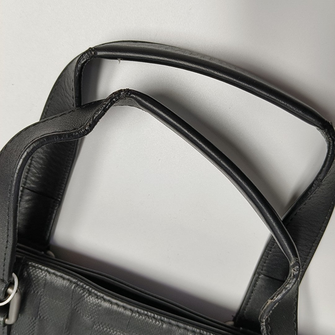 TADAO PM Damier Graphite Piel de Becerro Negra