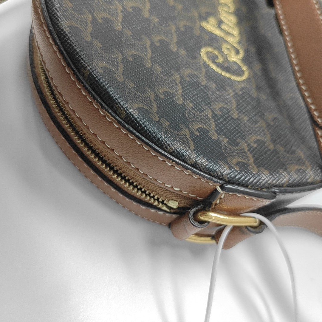 Coated Canvas Shoulder Bag Brown