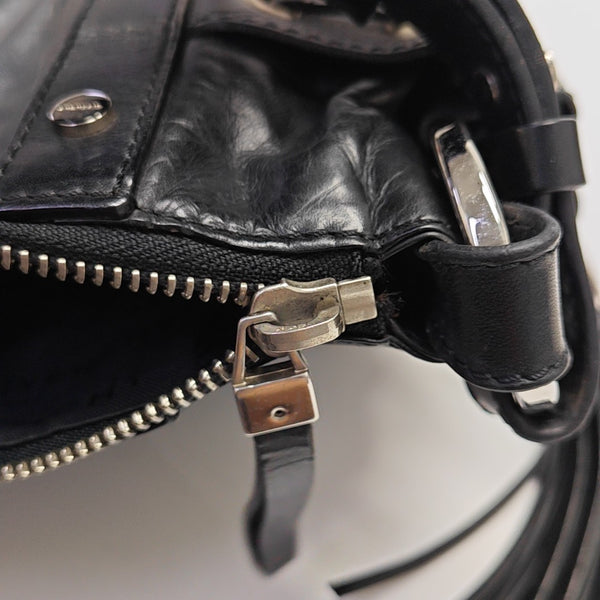 Calfskin Top Handle Bag Black