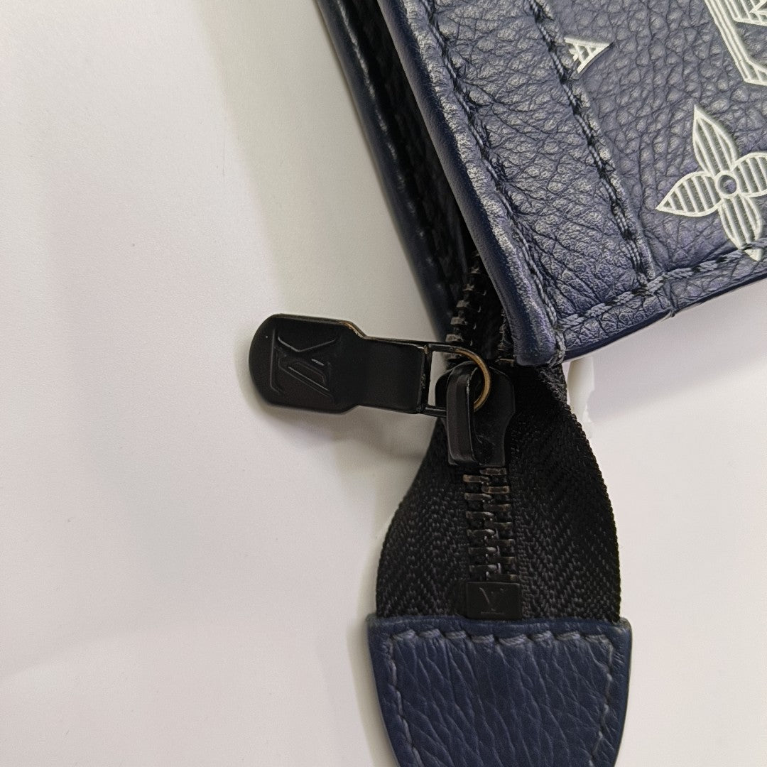 GASTON Monogram Calfskin Blue