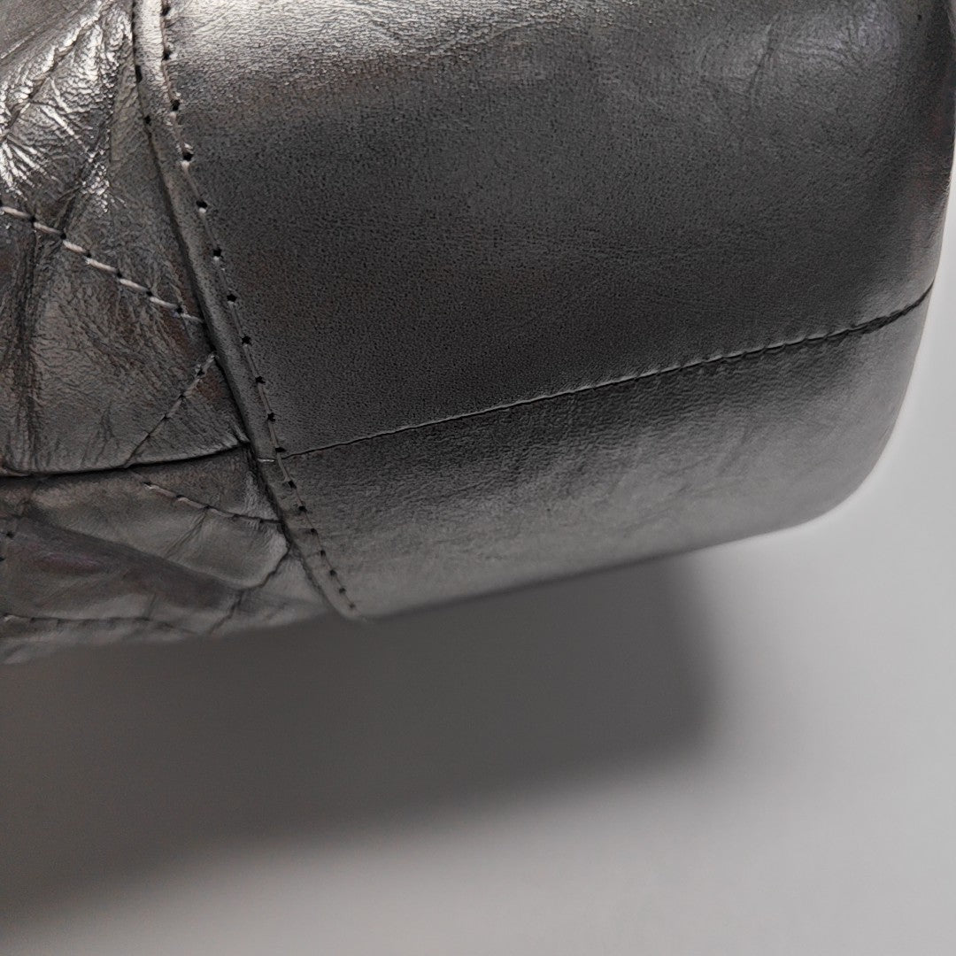 GABRIELLE Medium Quilted Calfskin Silver