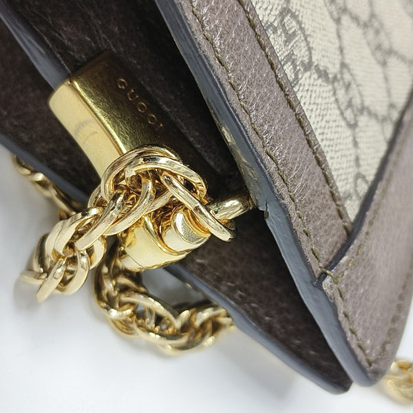 Ophidia Small Monogram Coated Canvas Beige