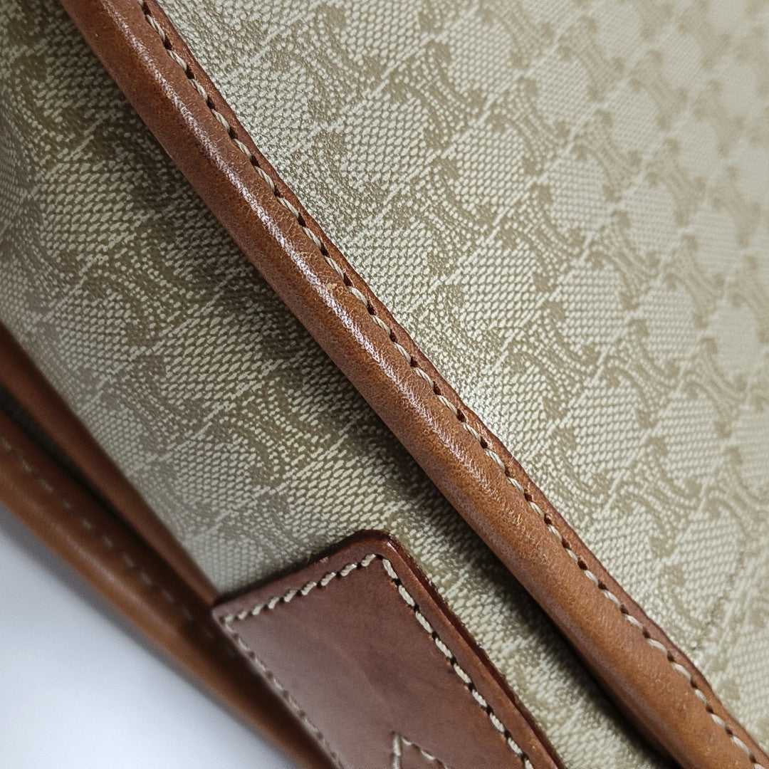 Coated Canvas Crossbody Bag Beige