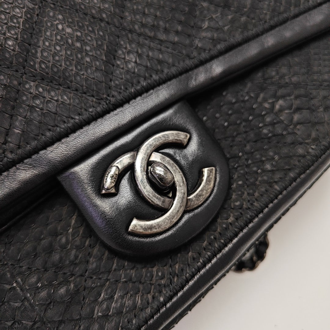 Python Shoulder Bag Black
