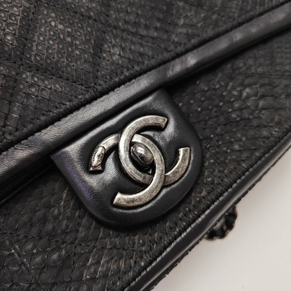 Python Shoulder Bag Black