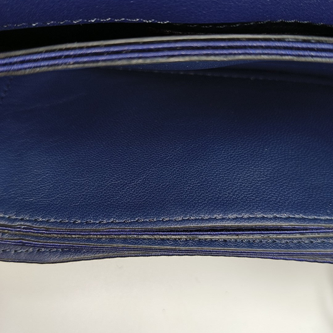 Silk Satin Top Handle Bag Blue