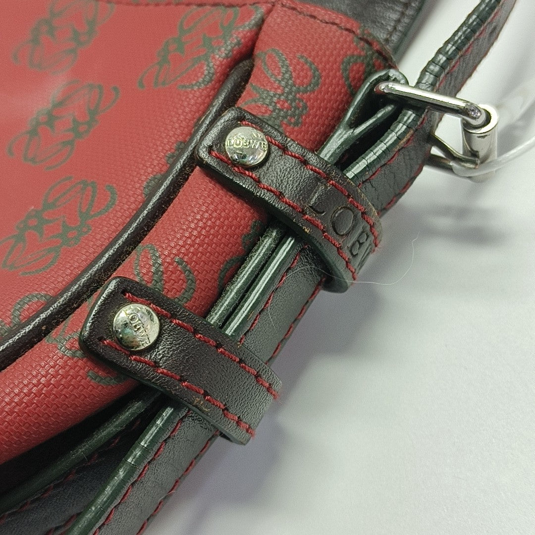 Monogram Coated Canvas Shoulder Bag Red