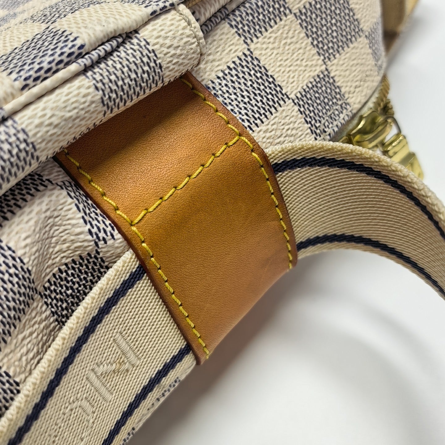 NAVIGLIO Damier Azur Coated Canvas White