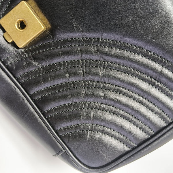 GG Marmont Medium Quilted Calfskin Black