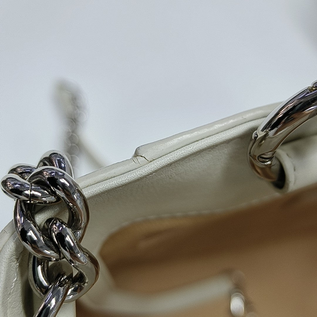 Quilted Calfskin Shoulder Bag White
