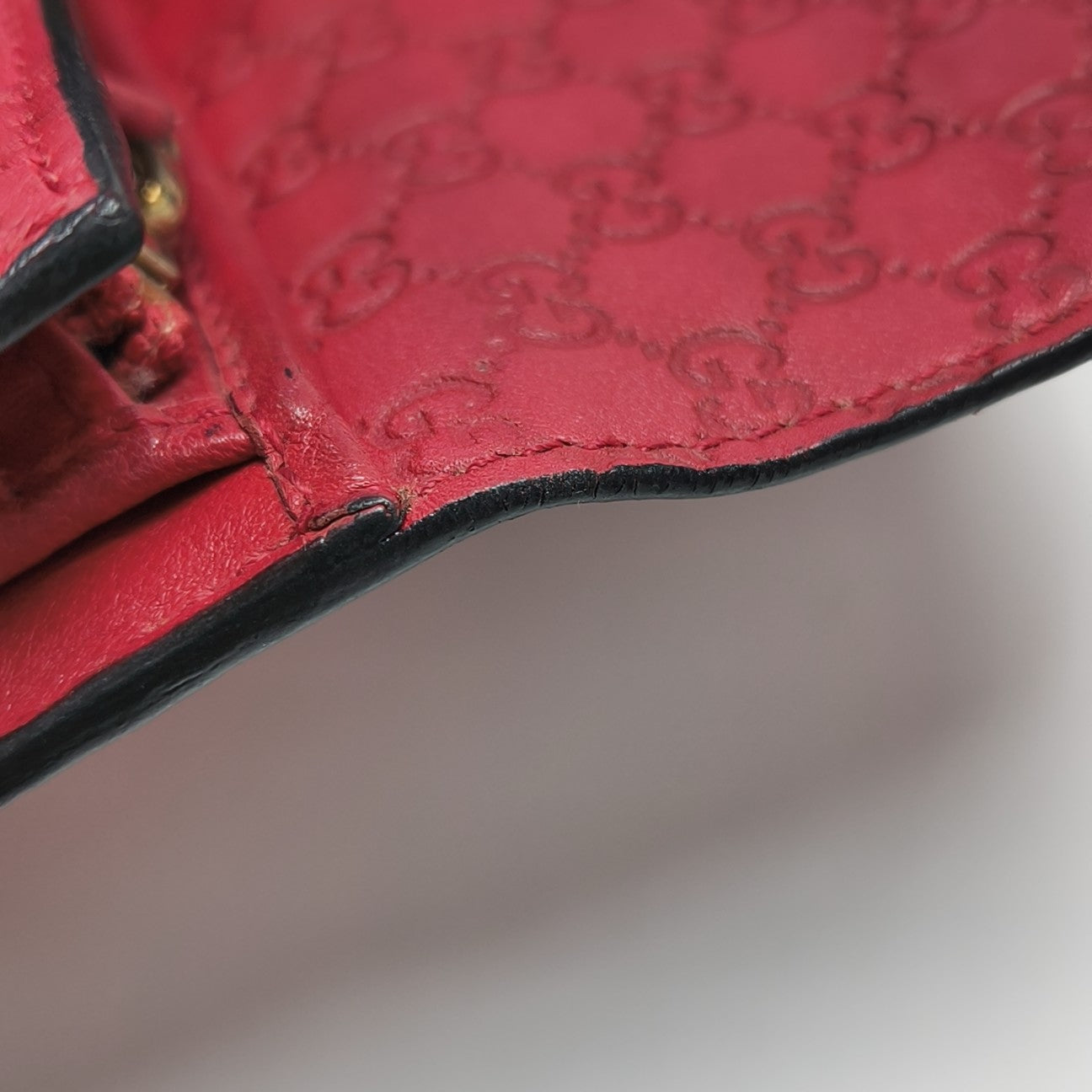 Monogram Calfskin Wallet Red