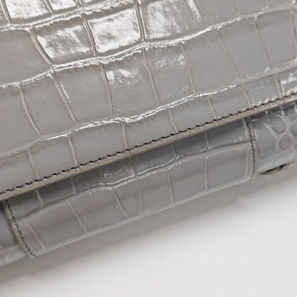 Hourglass Wallet On Chain Mini Calfskin Gray