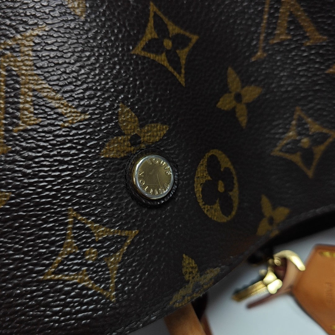 MONTAIGNE BB Monogram Coated Canvas Brown