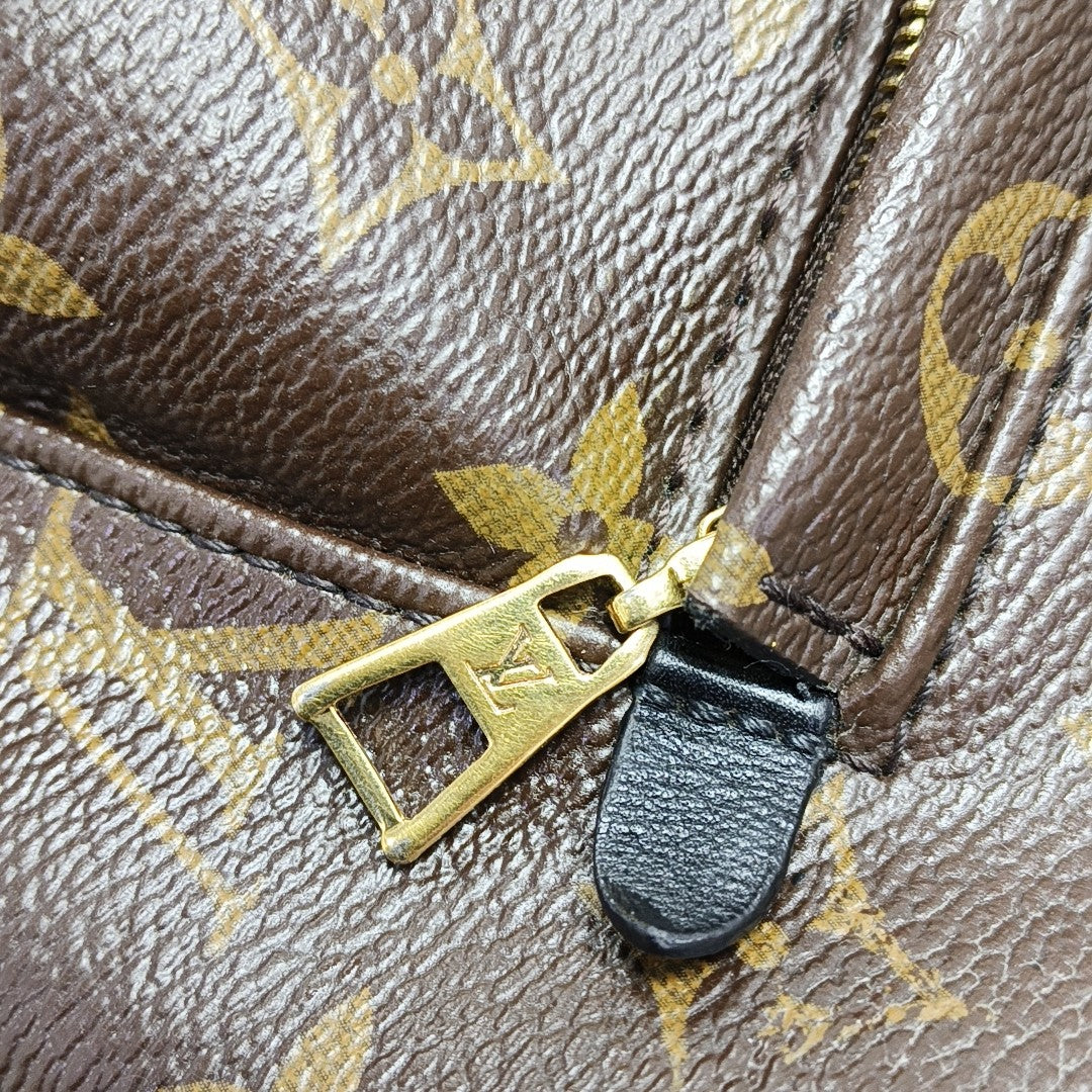 Monogram Coated Canvas Backpack Brown