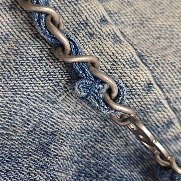 CHANEL 22 Small Quilted Denim Blue
