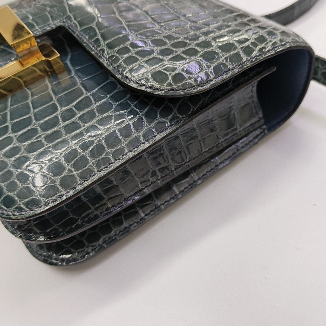 Constance 19 Shiny Porosus Crocodile Blue
