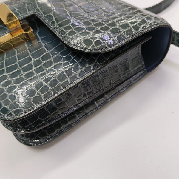 Constance 19 Shiny Porosus Crocodile Blue