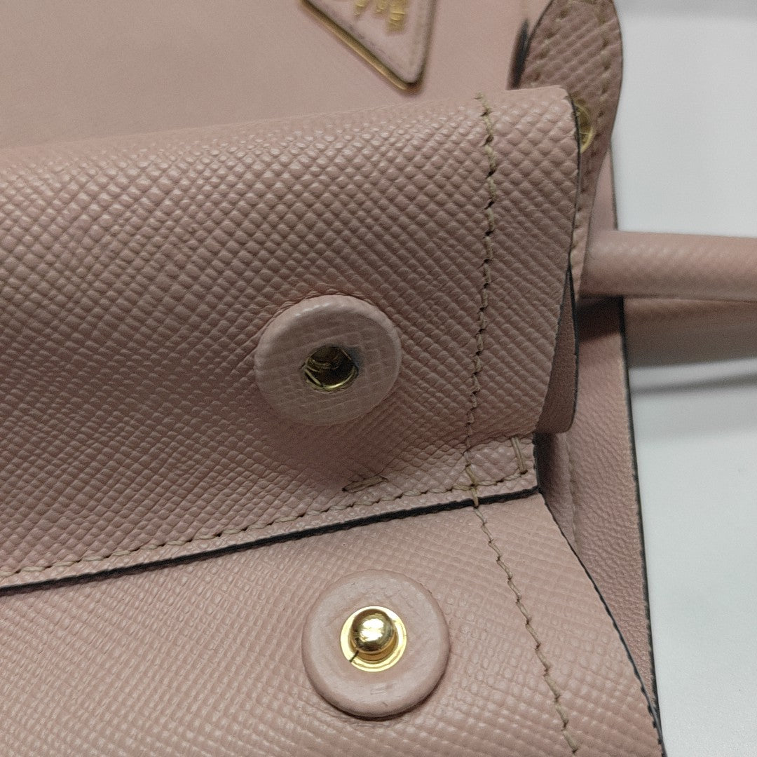 Double Large Saffiano Calfskin Pink
