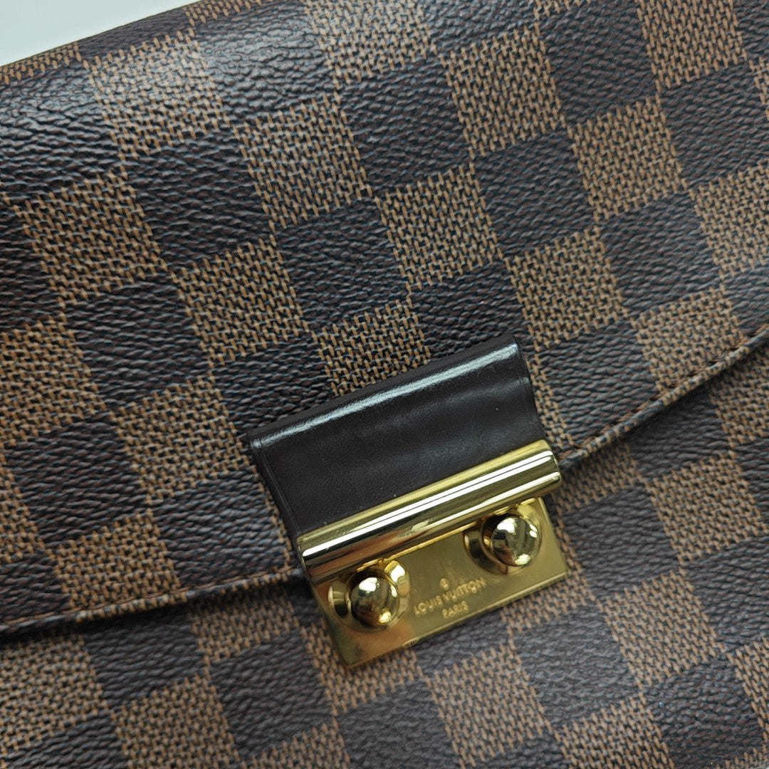 CROISETTE Damier Ebene Coated Canvas Brown